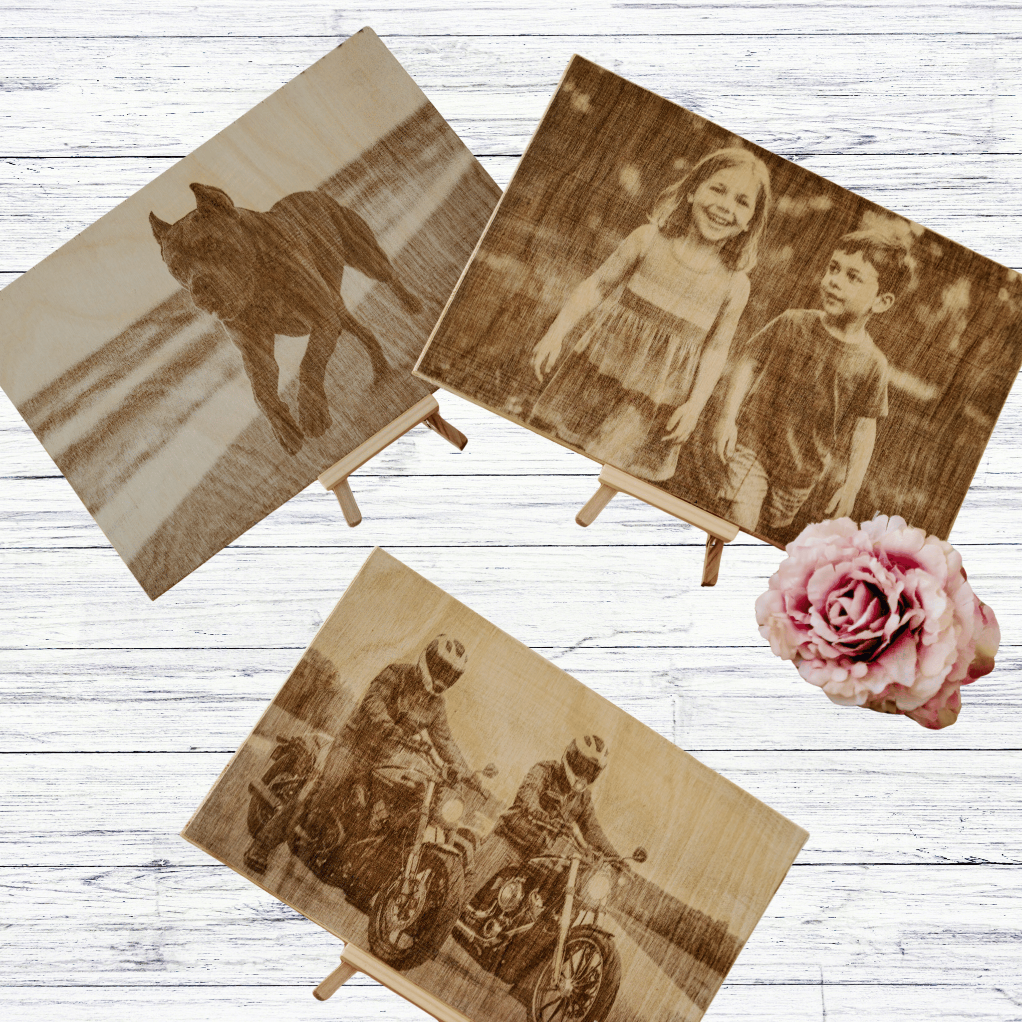 Три Гравирани Картини на Дърво