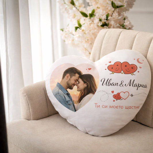 Персонализирана възглавница със снимка и имена