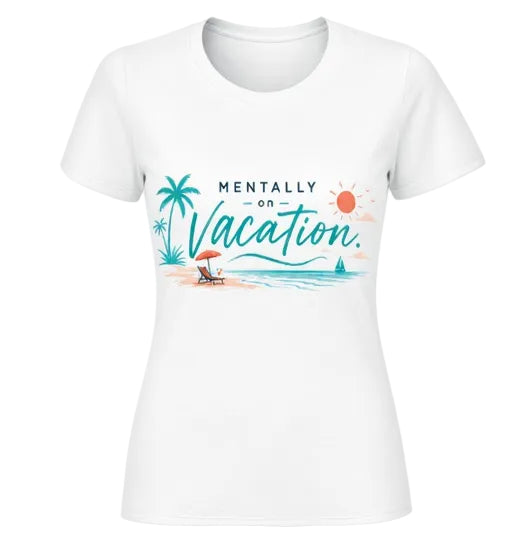 mentally on vacation mockup - woman