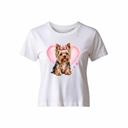 Pink Yorkie - White Background