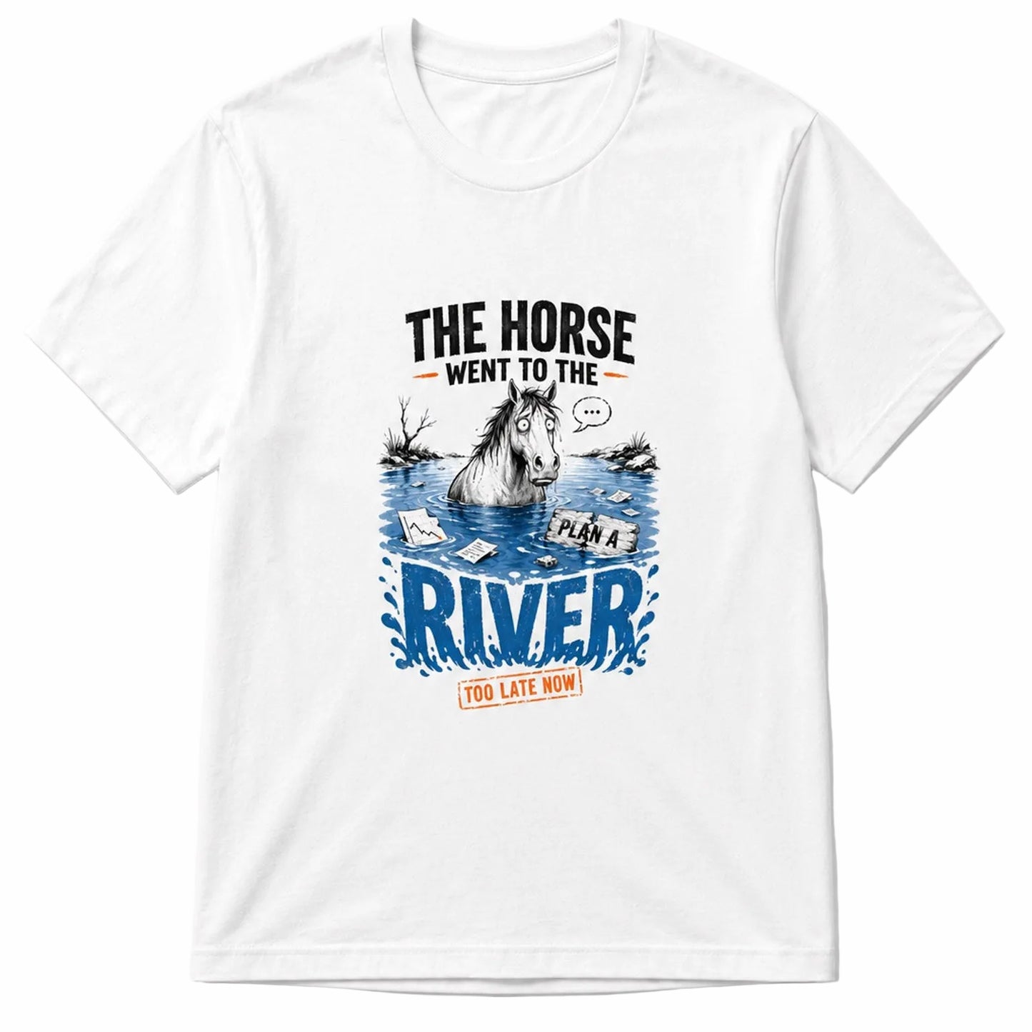 the horse went to the river - man
