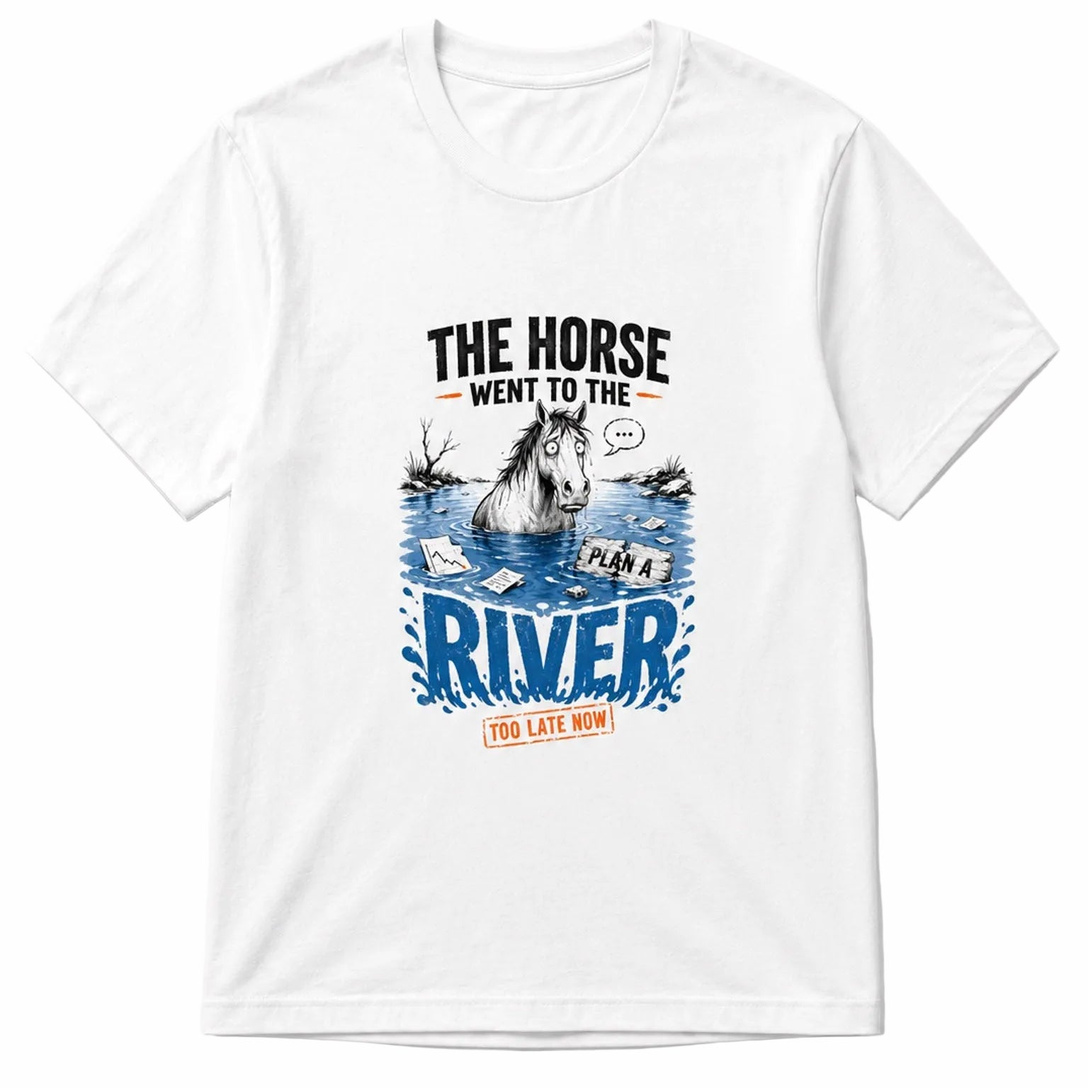 the horse went to the river - man