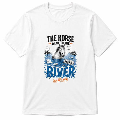 the horse went to the river - man