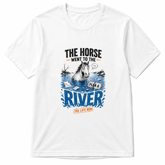 the horse went to the river - man