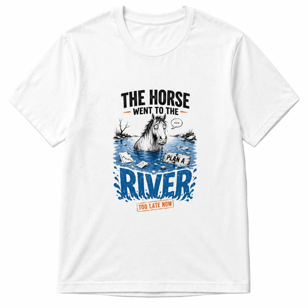 the horse went to the river - man